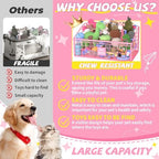 Kaiferty Indestructible Dog Toy basket, Medium Toy Box for Dogs,Pet Toy Bin Dog Metal Basket for Toys, Toy Storage Organizer, Living Room Area (Pink) - Image 2