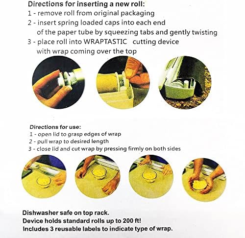Plastic Wrap Cutter Plastic Wrap tastic Easy to Use Food Freshness Wrap Dispenser, Just Pull, Press, Cut, and Wrap Food in Parchment Paper, Aluminum Foil, Cling Wrap, Kitchen Tool Accessories - Image 4