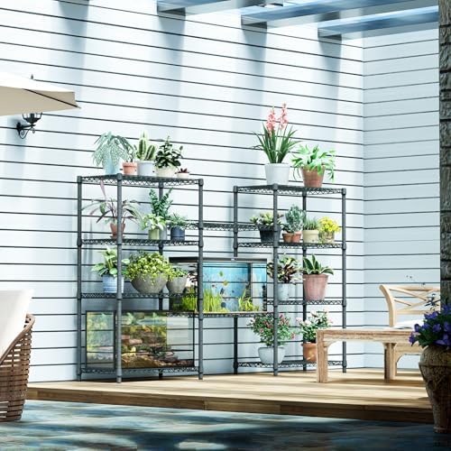 IZEUK 4-Tier Outdoor Metal Storage Shelving Unit, Heavy Duty Wire Rack Organizer with Rust-Resistant and Corrosion-Proof Coating (Grey, 17.7" D x 35.43" W x 59" H) - Image 6