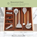 KitchenEdge Utensil & Junk Drawer Organizer, 10.5-18.5 in, Acacia - Image 4