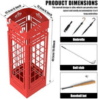 Square Metal Umbrella Holder, Square Free Standing Umbrella Rack Decorative Umbrella Holder Hollow Cutout Pattern Design for Umbrella Cane Entryway Home Office 19.49" X 6.1" X 6.1"(Red hollowed out) - Image 2