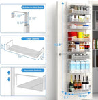 VyGrow Over the Door Pantry Organizer, 8-Tier Over the Door Organizer with Adjustable Basket, Pantry Door Organization for Pantry Kitchen Storage Room Spice Rack, White - Image 3