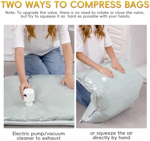 Vacuum Storage Bags with Electric Pump,8 Extra Large Jumbo storage Space Saver Bags (40x31 Inch) for Bedding,Comforters,Blankets,Clothing,Pillows,Jackets,Coats,Vacuum Seal Bags for clothing - Image 5