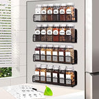 Churboro 4 Pack Magnetic Spice Rack for Refrigerator, 24 Spice Jars, Labels by Churboro