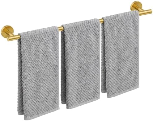 Brushed Gold Towel Bar, 30 Inch Towel Rack for Bathroom Wall-Mounted by IOQ