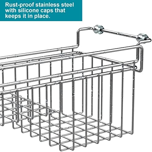 Over the Sink Caddy, Expandable Stainless Steel Sponge Holder for Kitchen Sink, 14.5-22 in Sink Organizer Rack for Sponge, Soap, Brush, Dish Cloth and Rag, Rust-Resistant Drying Holder - Image 6