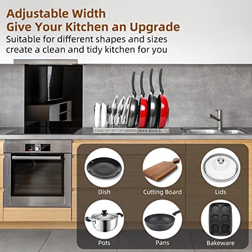ROOHUA Pot and Pan Lid Organizer Rack for Under Cabinet, Grey - Image 2