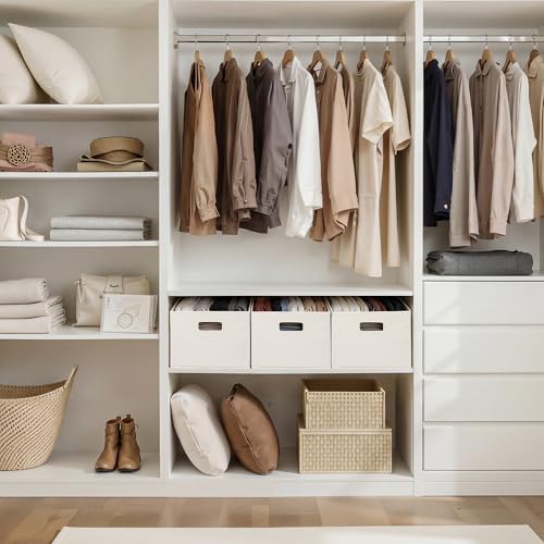 StorageWorks Fabric Storage Bins for Shelves, Large, 4-Pack, Ivory - Image 2
