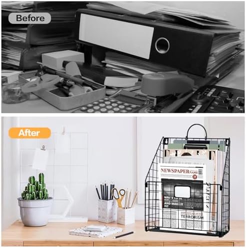 DILIBRA 4 Packs Hanging Wall File Organizer, Foldable Magazine File Holder - Image 4