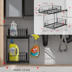 SUEH DESIGN Under Sink Organizers and Storage 2 Pack, 2-Tier Pull Out - Image 2