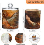 4 Pack Qtip Holder Dispenser with Lids, Angel Prayer Painting Plastic Storage Containers,Bathroom Canisters Organizer for Cotton Ball, Cotton Swab, Cotton Round Pads, Floss 21218383 - Image 2