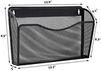 EASEPRES 6 Single Pocket Mesh Hanging File Organizer, Vertical Wall Mounted Magazine File Holder, Mount Basket Mail Paper Document Folder Organizing for Office, Home and School, Black - Image 2
