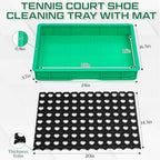 Cinnvoice Tennis Court Shoe Cleaning Tray with Brush Mat, Clay & Sand Removal for Courts, Sports Facilities, Entryway Boot Cleaner, 24 x 16.5 x 3.7 Inches - Image 4