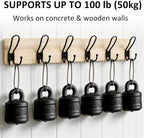 SKOLOO Coat Rack Wall Mount, Solid Wood Wall Mounted Coat Rack with Hooks, 24 Inch Wooden Coat Hooks for Wall, Modern Entryway Hallway Organizer, Pre-Assembled, Wood Natural - Image 6