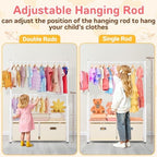 Kids Clothing Rack 2 Tier Baby Closet Toddler Dress up Racks - Image 2