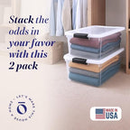 HOMZ Clear Plastic Storage Bin with Secure Latch, 64 Qt, 2 Pack - Image 2