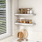 RICHFOCUS Bathroom Floating Shelves for Wall 2Pack|Rustic White|32" L - Image 3