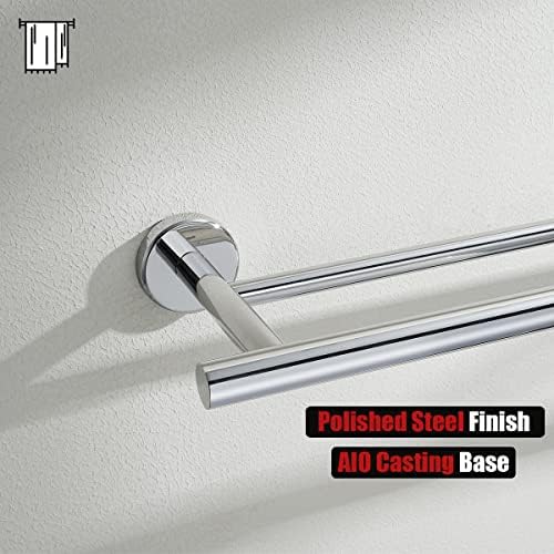 JQK Double Bath Towel Bar, 33 Inch 304 Stainless Steel Thicken 0.8mm Towel Rack for Bathroom, Towel Holder Polished Chrome Wall Mount, Useable Length 30 Inch, TB100L30-CH - Image 6