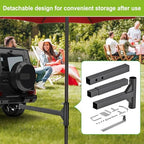 Dolibest 40'' Hitch Mount Umbrella Holder, Portable Hitch Umbrella Holder, Rust-Proof Outdoor Umbrella Stand for Road Trips, Tailgating, Beach & Camping - Fits 1" to 2" Poles, Easy to Assemblem -Black - Image 4