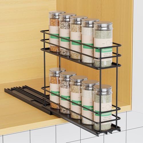 Mystozer Pull Out Spice Rack Organizer for Cabinet, Slide Out Spice Racks by Mystozer
