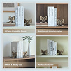 Metal Bookends Set of 2, Heavy Duty Book Ends for Heavy Books, Autumn Copper Decorative Bookends for Shelves Desk Office Home Decor - Image 6