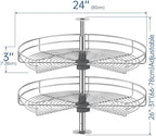 JOWBOOW Kidney Shape 24" Corner Cabinet Lazy Susan, Replacement Shelves - Image 3