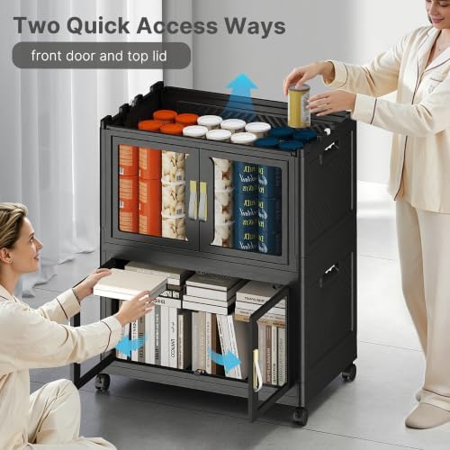 UAMFURI Stackable Storage Bins with Lids, 240QT Extra Large Storage Cabinet - Image 5