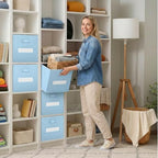 Storage Bins,13 Inch Cube Storage Bin with Labels,6pcs,Pastel Blue - Image 7