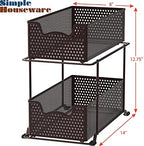 Simple Houseware 2 Tier Sliding Cabinet Basket Organizer Drawer, Bronze - Image 3