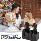Black Book Ends Decorative, Girl Thinker Design, Modern Bookends for Shelves, Non-Skid Heavy Duty Resin Book Stopper for Books,Bookends with Base, Resin, 1Pair/2Piece - Image 7