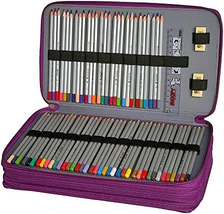 300 Slots Pencil Case 4-Layer Zipped Holder w/Handle - Image 4