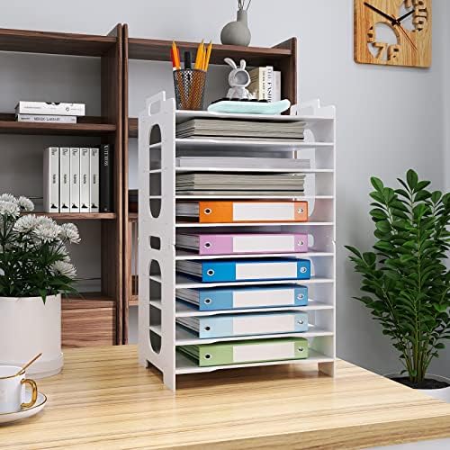 Natwind 10-Tier Office File Organizer For Desk,Paper Sorter,White - Image 3