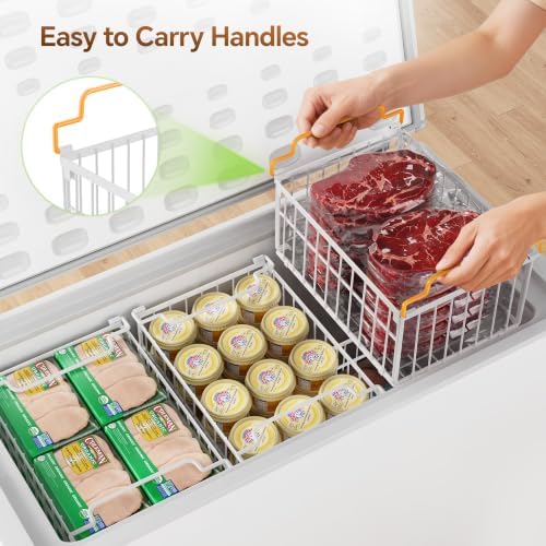 Freezer Organizer Bins, 3 Pack Enlarged Baskets for 5-9 Cu.FT Deep Freezer - Image 4