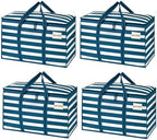 VENO 4 Pack Heavy Duty Moving Bags, Extra Large Storage Bags with Reinforced Handles & Strong Zippers, Foldable & Reusable Moving Box Alternative for Clothes & Dorm Storage by Veno