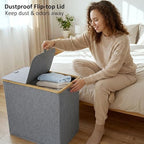 efluky Double Laundry Hamper with Lid and 2 Removable Bags, Blue Grey - Image 6