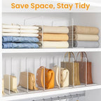 Shelf Dividers for Closet Organization – Acrylic Clear Sturdy Dividers to Keep Clothes, Sweaters & Purses Upright, Free-Standing for Wood Shelves, 10" Tall x 12" Deep, 8 Pack - Image 4