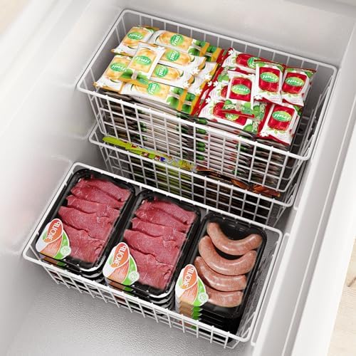 Orgneas Upright Freezer Organizer Bins Metal Wire Storage Container Basket - Image 4