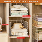 5-Tier Stackable Closet Storage Shelves, Closet Organizers and Storage Basket, Foldable & Stackable Closet Organizers for Closet System, Space-Saving Closet Shelf for Home ,White(Patent No. 30022416) - Image 4