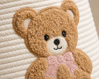 Teddy Bear Nursery Basket, Cotton Rope Baby Laundry Hamper with Handles - Image 6