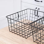 11" Upright Freezer Storage Baskets, Black Wire Storage Bins Small Bakset for Freezer, Pantry, Bathroom Organizing, Set of 4 - Image 5