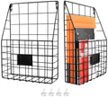 QWORK Metal Wire Wall Mounted File Organizer – 2 Pack Fits A4 & Letter Size, Space-Saving Storage for Office, Home & Entryway by QWORK