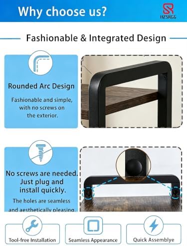 Easy Installation Over The Toilet Storage Cabinet, 4-Tier 3-Screw Quick Install Bathroom Organizer, No Handyman Required, Laser Welding, eco-Friendly Paint Coating.(Vintage Brown/Black) - Image 5