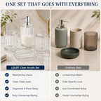 LGURT 4-Pc Clear Bath Access Set — Crystal Acrylic Dispenser, Dish & Holder - Image 5