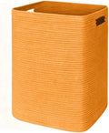 MEGASKET Orange Laundry Hamper 16"x13"x22" - Tall Woven Laundry Basket, Large Cotton Rope Clothes Hamper, Bedroom Aesthetic, Soft Kids Baby Nursery Laundry Bin, Orange Hamper for Room Decor, 75L by MEGASKET