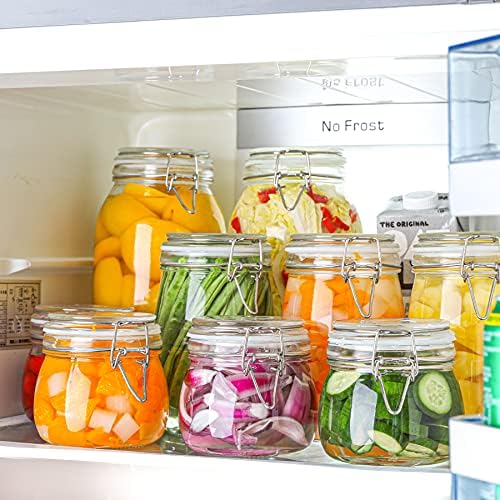 ComSaf Round Small Glass Pantry Jars with Airtight Lids 17 oz 6 Pack - Image 2