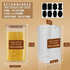 D2scrma 149oz/4.6Qt/4400ml Square Glass Storage Containers with Lids 2-Pack - Image 2