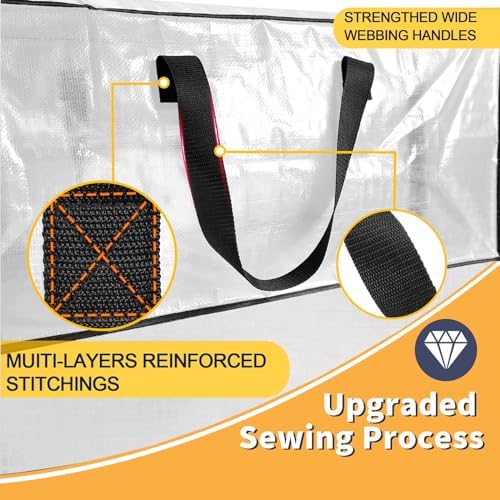 Heavy Duty Extra Large Clear Moving Bags with Strong Zipper Handles - Image 5
