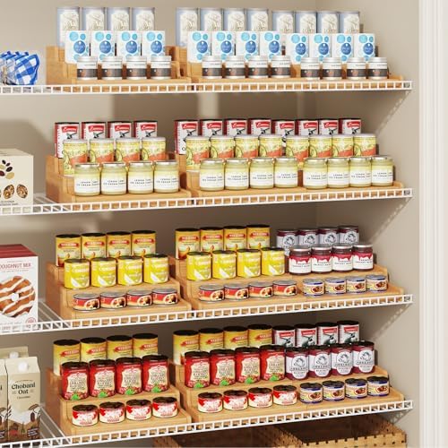 Expandable Bamboo Can Rack Organizer for Pantry, 3-Tier Adjustable Can Storage Holder, Soda Organizer Holds Up to 24 Cans, Canned goods Storage Display for Pantry, Cabinet, Countertop (patent pending) - Image 2