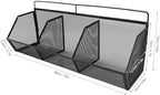 Metal Wire Basket, 3 Grids Wall Hanging Baskets, Wall Mount Slanted Opening Storage Organizer for Kitchen Bathroom Laundry Room Home Coffee Bar Office Garage (Black) - Image 4