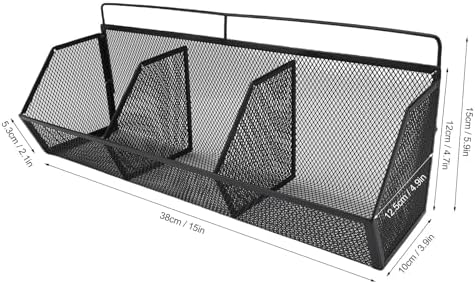 Metal Wire Basket, 3 Grids Wall Hanging Baskets, Wall Mount Slanted Opening Storage Organizer for Kitchen Bathroom Laundry Room Home Coffee Bar Office Garage (Black) - Image 4